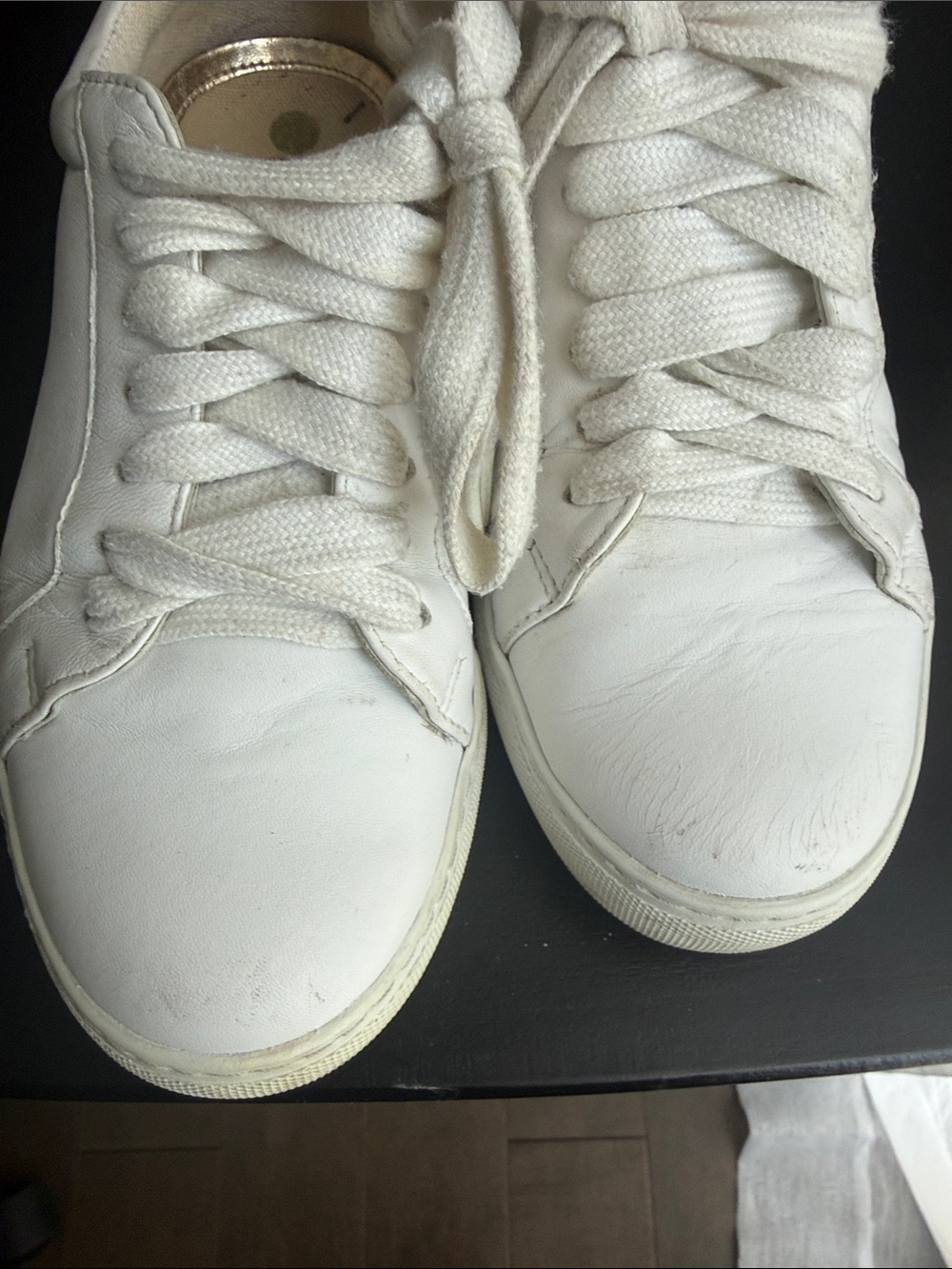 White Boden Low-Top Leather Sneakers - Picture 4 of 7